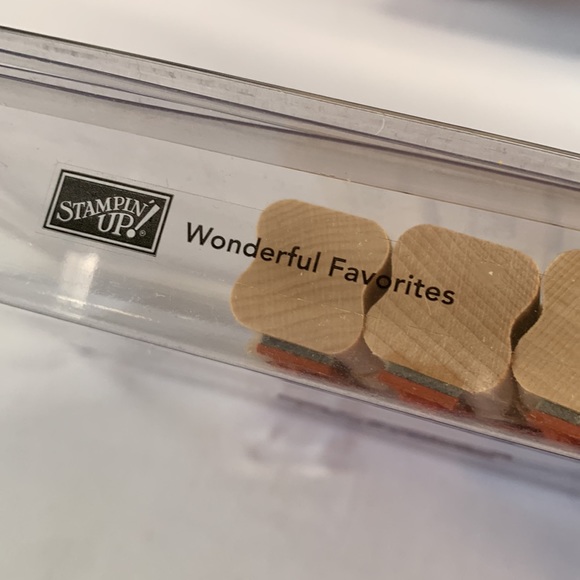 Stampin' Up WONDERFUL FAVORITES Mounted Wood Stamp Set RETIRED - Picture 3 of 3